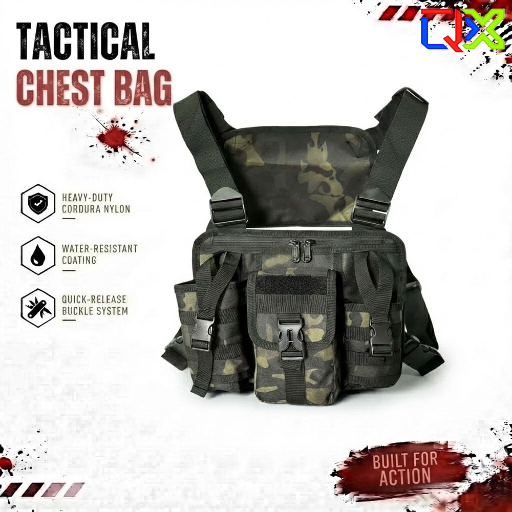 Running Gear Storage - QX Taktische Weste Brusttasche Multifunktionales Molle-System
