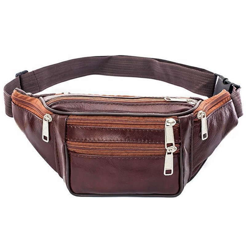 Running Belt Waist - Leder Männer Taille Brust Tasche Dünne